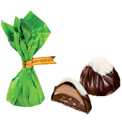 Пралиновые конфеты Монблан в шоколаде с дробленым лесным орехом