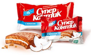 Печенье «Супер-Контик» с кокосом шоколадно-молочный